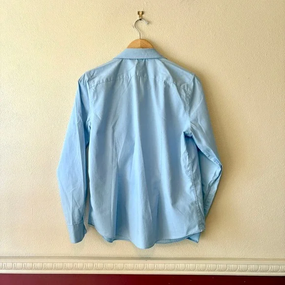 Lauren Ralph Lauren Light Blue Non-Iron Button Down Shirt Monogram Size M Cotton - Picture 2 of 11